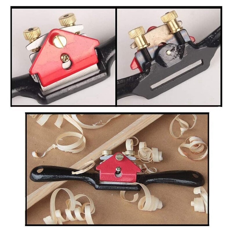 3Pcs Timmerwerk Gereedschap, Verstelbare 9 Inch Spookschaaf Met Flat Base En Metalen Mes, 4 Inch Mini Timmerman Hout Schaafmachine, 12 Inch Kam