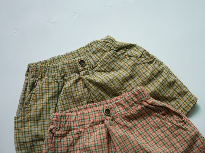 Koreansk stil sommer unisex børn plaid shorts chic afslappet bukser småbørn børn shorts 2-7y