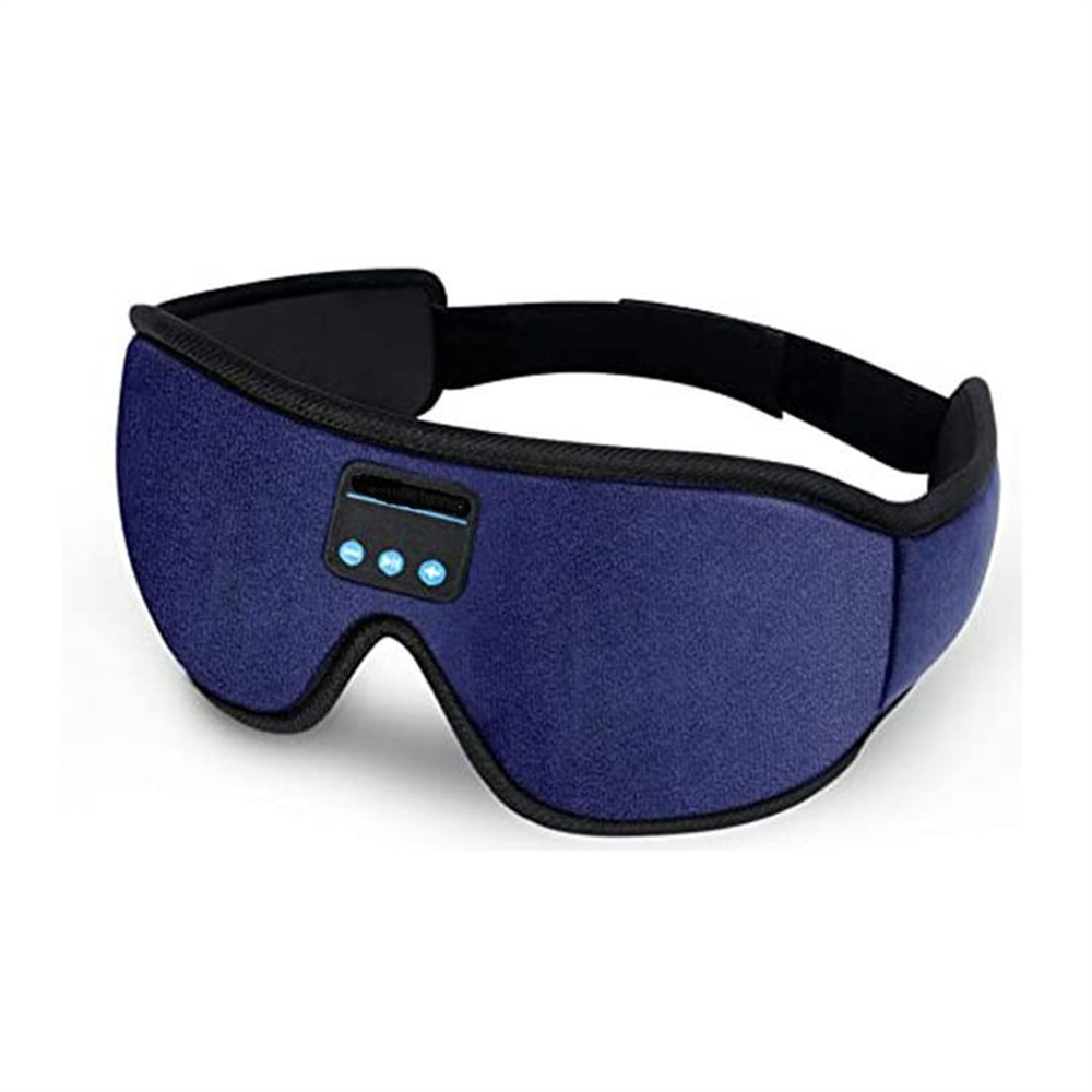 Auriculares para dormir 3D 5,0, auriculares inalámbricos para hablar, estéreo binaural, artefacto para dormir, máscara para ojos de música transpirable, ligero: Azul