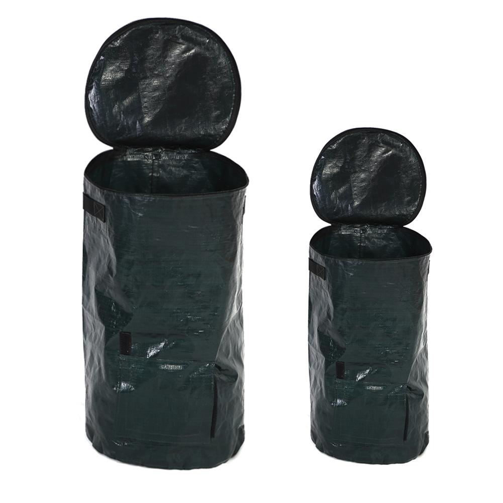 2 Sizes Garden PE Compost Bag Organic Waste Kitchen Yard Compost Bag Environmental PE Cloth Planter