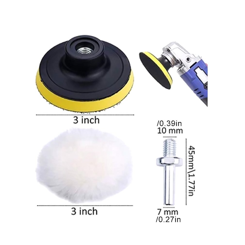 de abrillantado para coche esponja para encerar rueda de pulido placa Set 3 pulgadas 7 piezas de cerámica de muebles de placa de pulido Pad