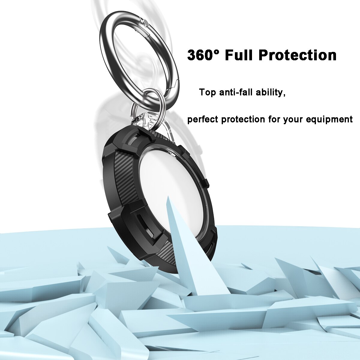 360 ° copertura protettiva di protezione completa per Apple AirTag custodia paraurti antiurto in Silicone in fibra di carbonio per AirTag fibbia anti-perso