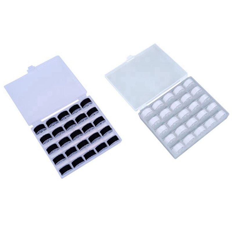 25 Grid Spool White Sewing Thread Plastic Bobbin S... – Grandado