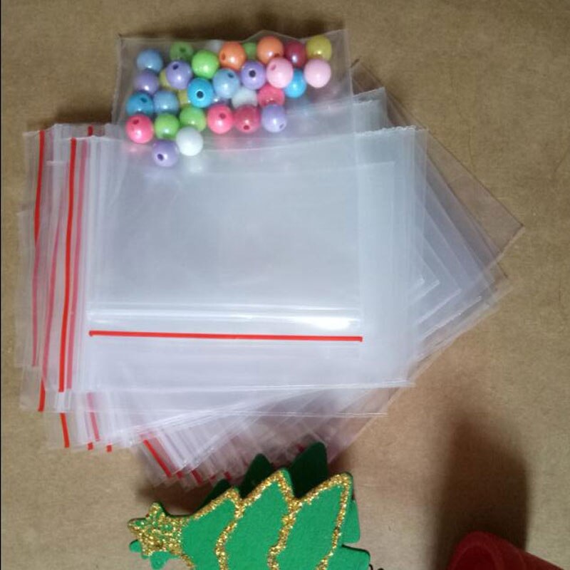 100pcs Clear Zip-Lock Bag Plastic Packaging Pouches Small Jewelry Bags Reclosable Zip Lock Wedding Packaging Bags