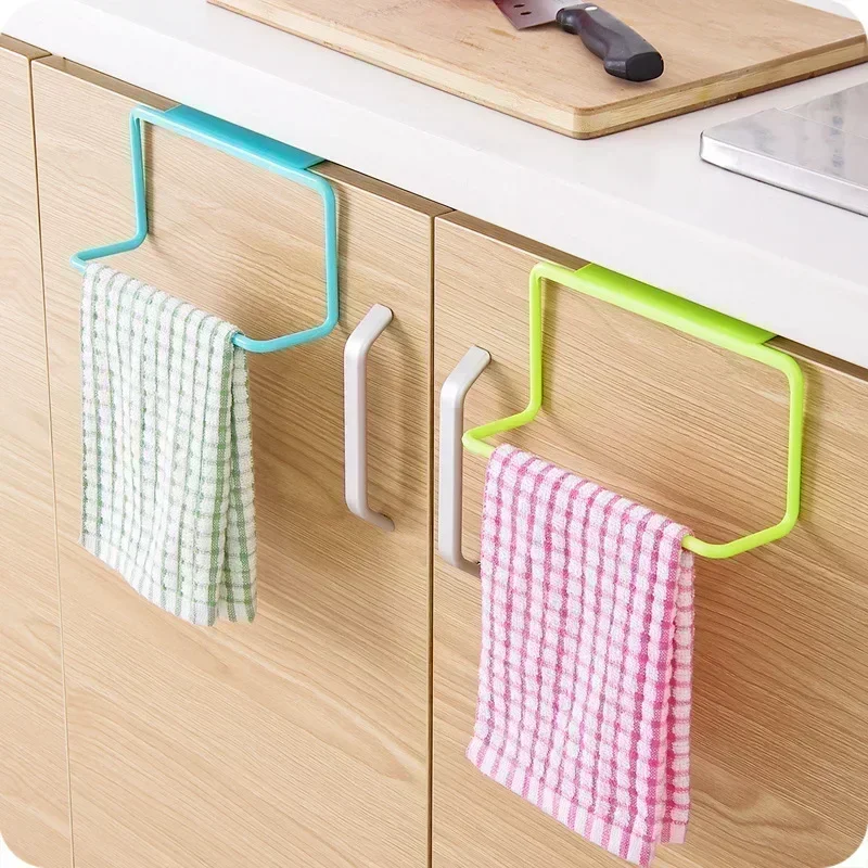 1 Stuk Handdoek Opbergrek Badkamer Keuken Plastic Handdoekrek Opknoping Houder Home Kast Deur Enkele Paal Handdoek Organizer Rack