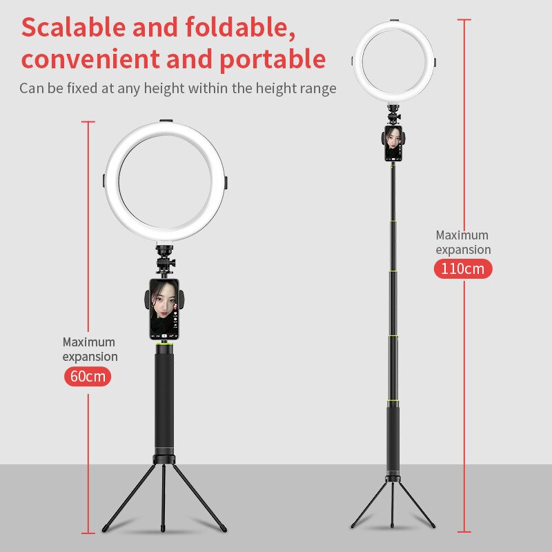 Handy Selfie Ring Licht Selfie Stick Mini Stativ Handheld Erweiterbar stick Tragbare Selfie Füllen Licht