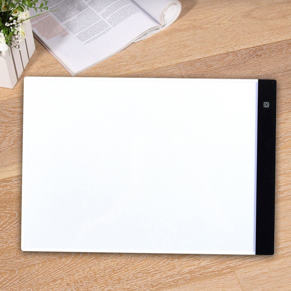 Portable A4 Size LED Light Box Ultra Thin 3 Settings Dimmable Brightness Stencil Board Drawing Board Tracing Animation Table wit