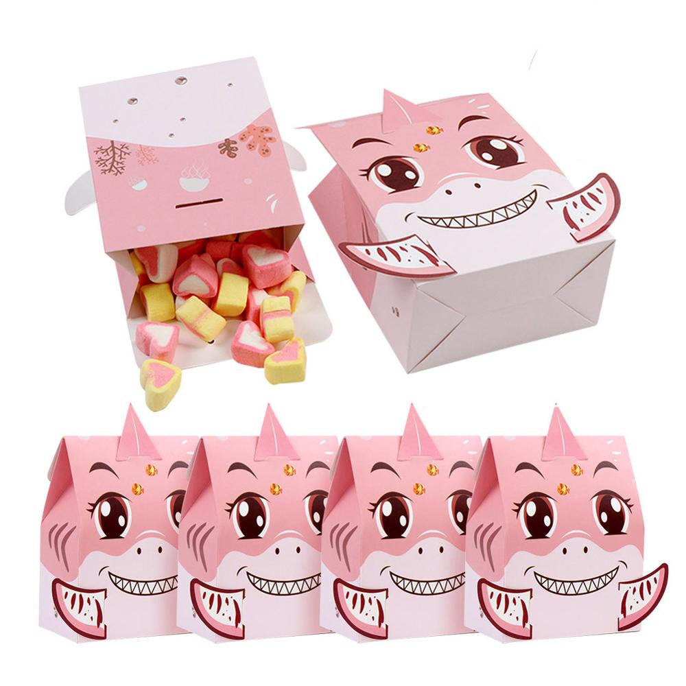 Ourwarm 12 Stuks Shark Party Candy Box Papier Geschenkdozen Onder De Zee Haai Thema Baby Shower Gunst Kids Verjaardag party Decor