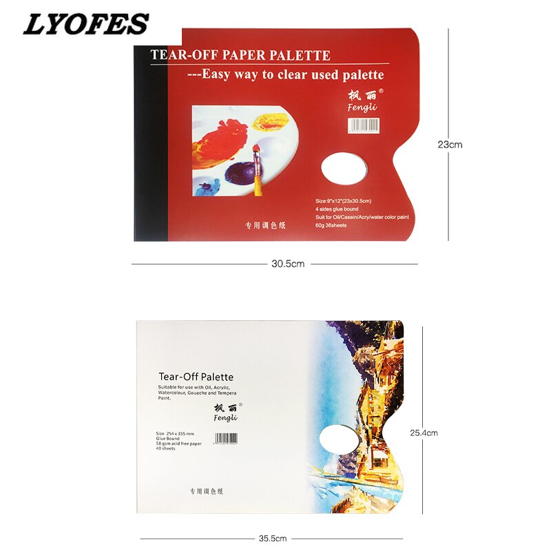 A4/8K Wegwerp Tear-Off Palet Papier Verf Palet Papier Pad Voor Kunstenaar Gouache Acryl Olieverf aquarel Art Supplies