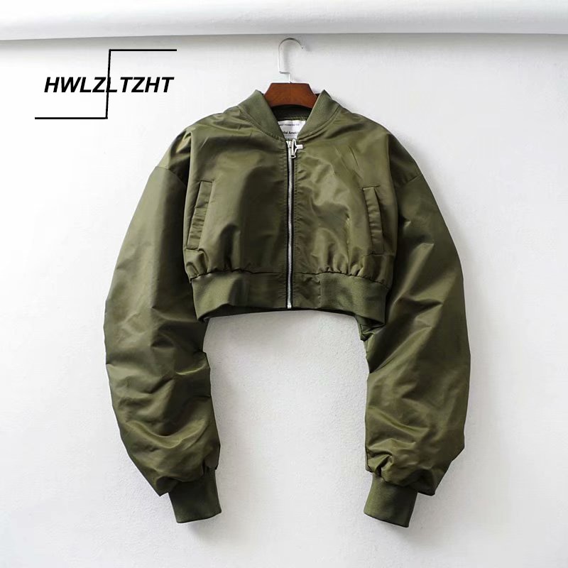 Hwlzltzht höst kort kvinnor baseball jackor lösa kappor kvinnor dragkedja casual basic jacka bomber coat kvinnliga ytterkläder toppar