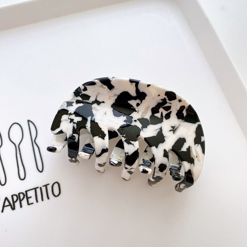 2022 Acetaat Haar Clip Semi-Cirkel Koe Patroon Haarspeld Dames Mode Prachtige Haaraccessoires Trend Shark Clip 8cm Grote: SKU-06