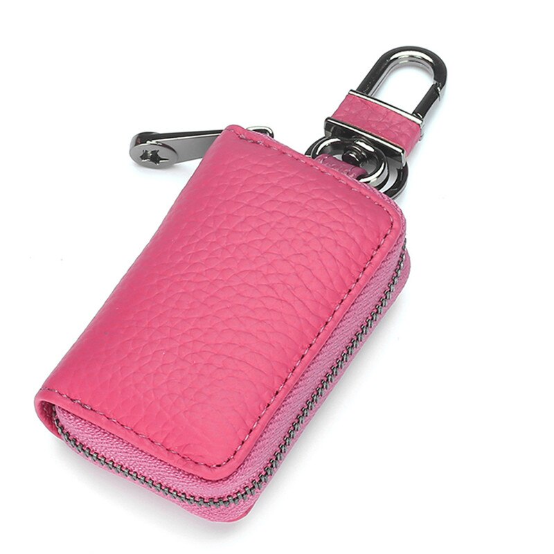 Bolso pequeño para llaves para hombre y mujer, Cartera de cuero auténtico, organizador de llaves, cartera de la llave del coche