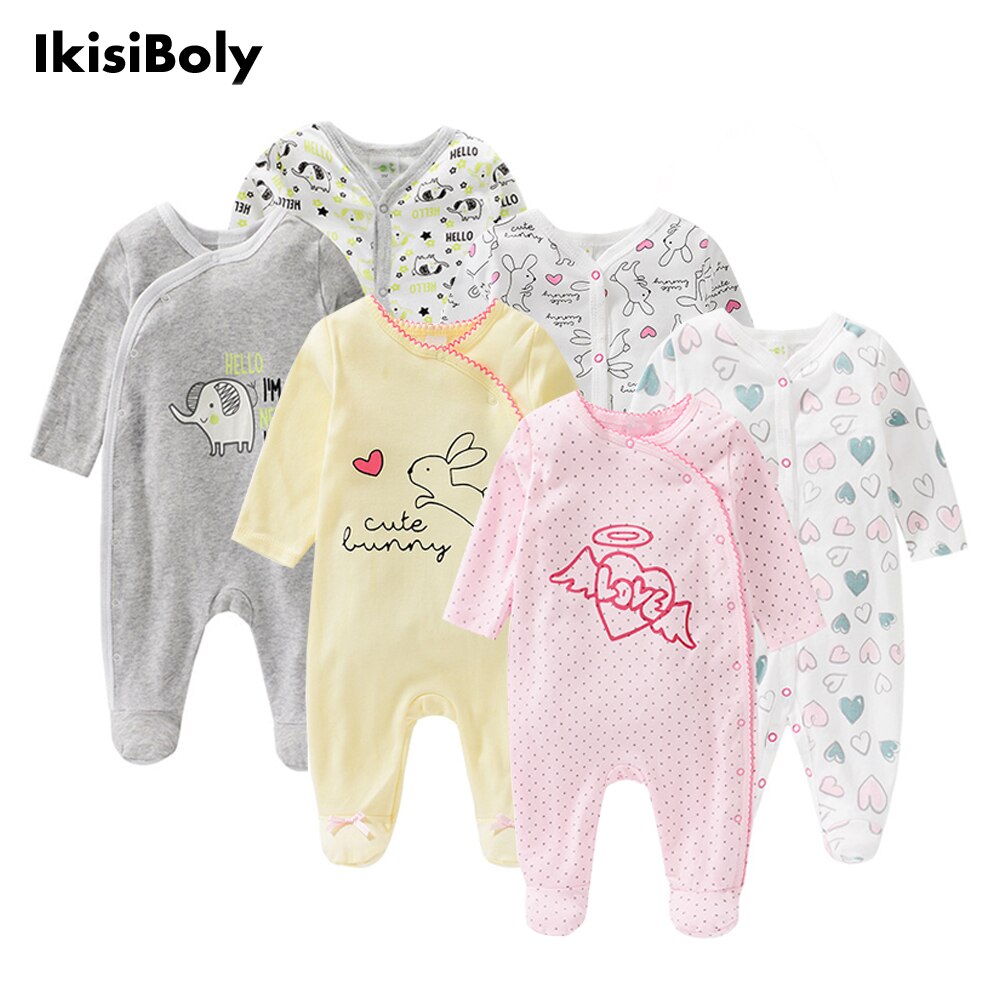 Baby Unisex Rompertjes 2-Pack Nachtkleding Spelen Jumpsuits Set Jongens Meisjes Lange Mouw Ropa Bebe Kleding 0-3-6-9-12M Kids Overalls