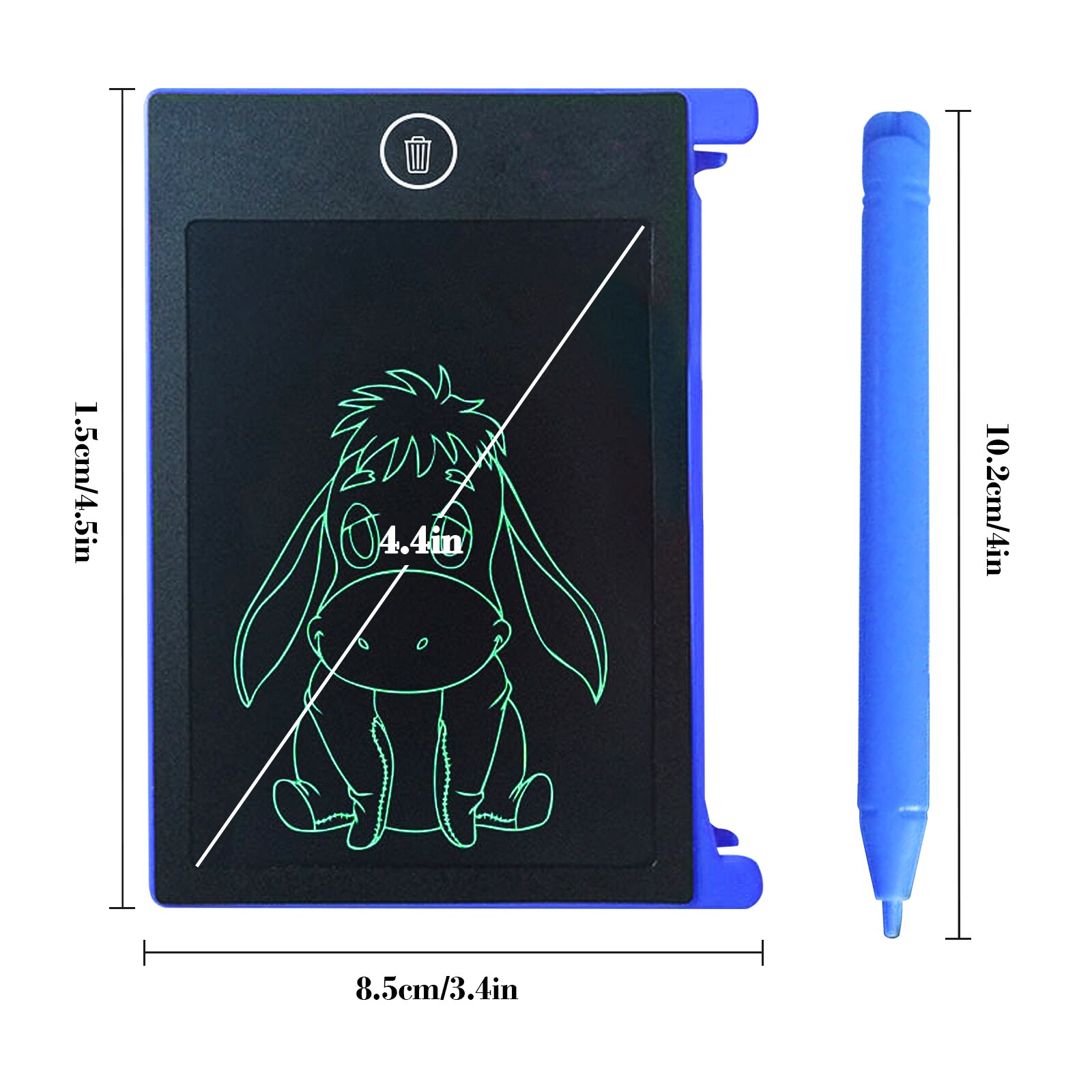 4.4/8.5/10/12inch Electronic Drawing Board Lcd Screen Writing Tablet Digital Graphic Drawing Electronic Handwriting Board+pen: 4.4 inch blue