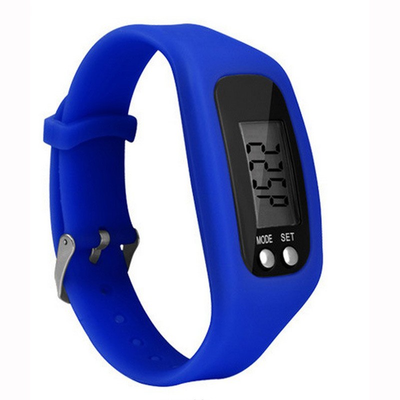 Pedometer Watch With LCD Display Walking Fitness Wristband Digital Step Count: Multicolor