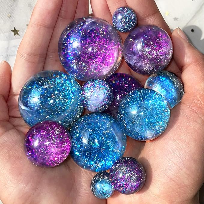 20 25 30 35 40 mm Moldes de esfera de 5 cavidades para resina Bola redonda Molde de resina Molde de orbes de silicona para fabricación de joyas
