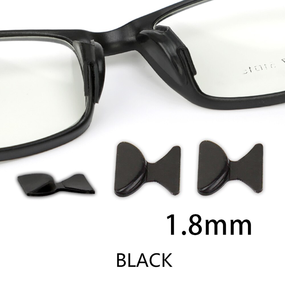 Nyttigt 5 par / parti blød skridsikker silikone næseunderlag til briller briller solbriller næseunderlag læserebriller tilbehør: Sort 1.8mm