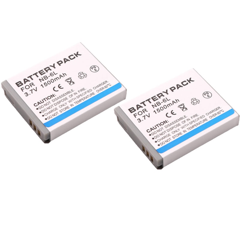 2x batterier nb -6lh nb 6l nb -6l nb6l batteri för canon power-shot kamera  sx520 hs sx530 sx600 sx610 sx700 sx710 ixus 85 95 200 210