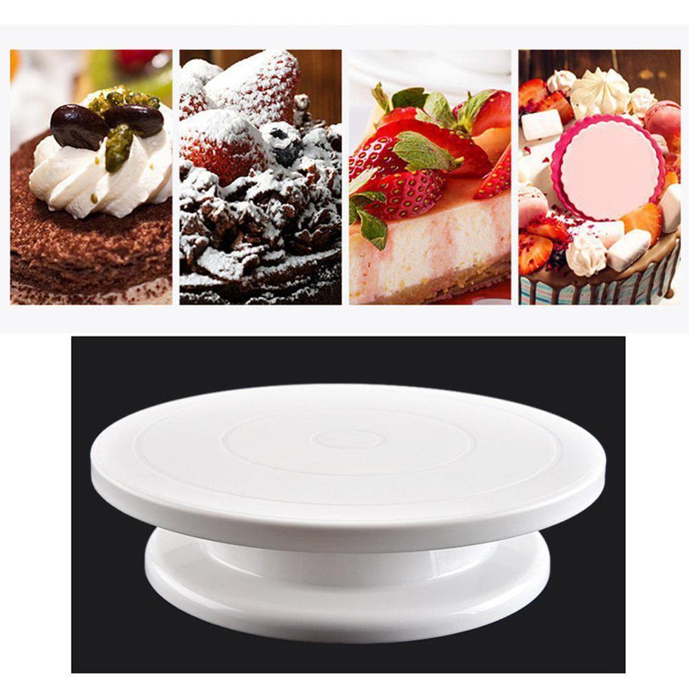 1 PCS Plastic Cake Plate Turntable Rotating Anti-skid Rotary Table DIY Cake Kitchen Pan Baking Cake Tool Decorating Stand R P1P3