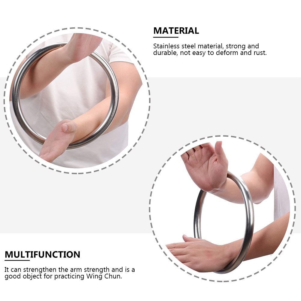 1Pc Wing Chun Ring Fitness Stainless Steel Training Wing Chun Ring (Silver)