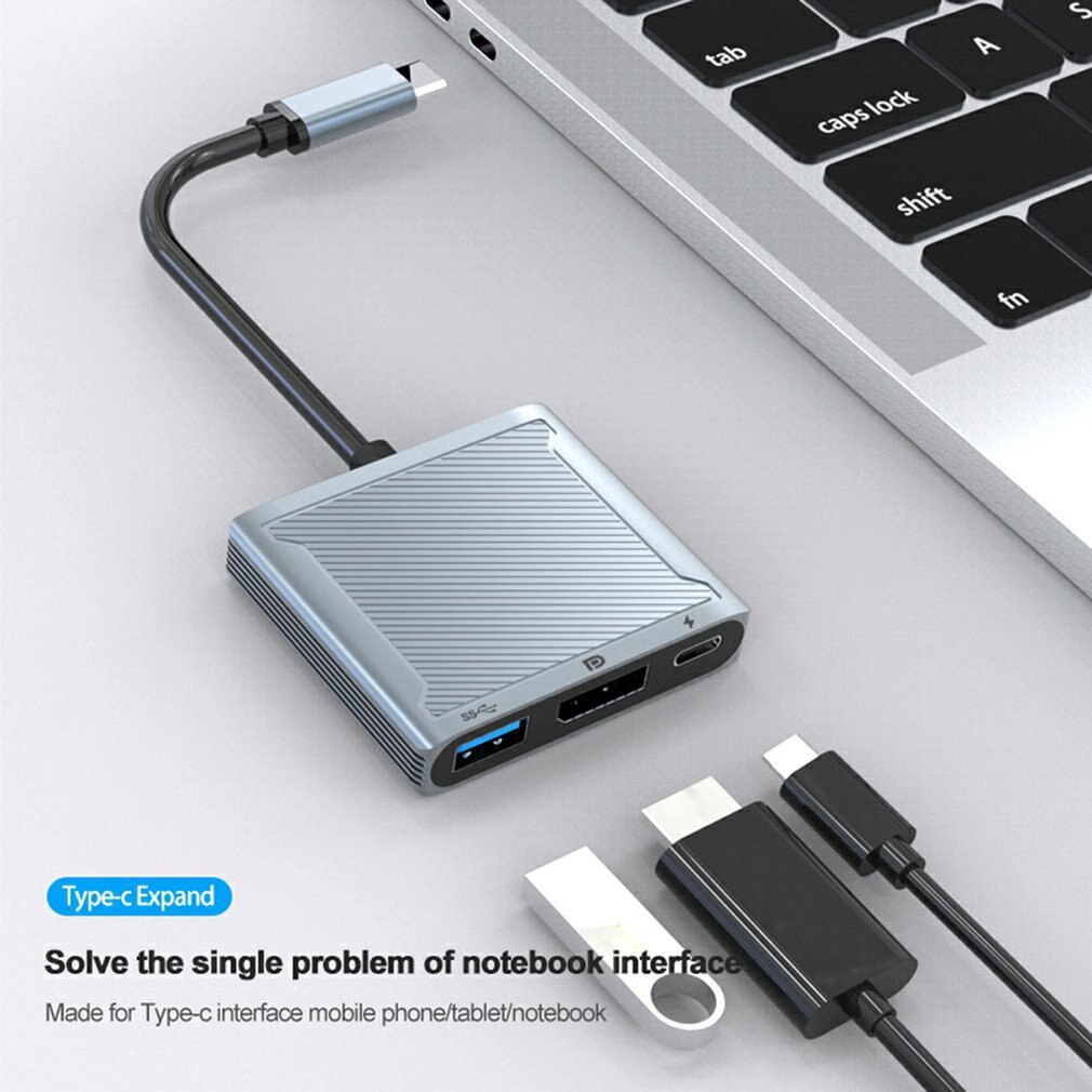 3 w 1 typ C na HDMI kompatybilny Adapter ładowania USB 3.0 USB-C 3.1 Hub dla Mac Air Pro Huawei Mate10 Samsung S8 Plus