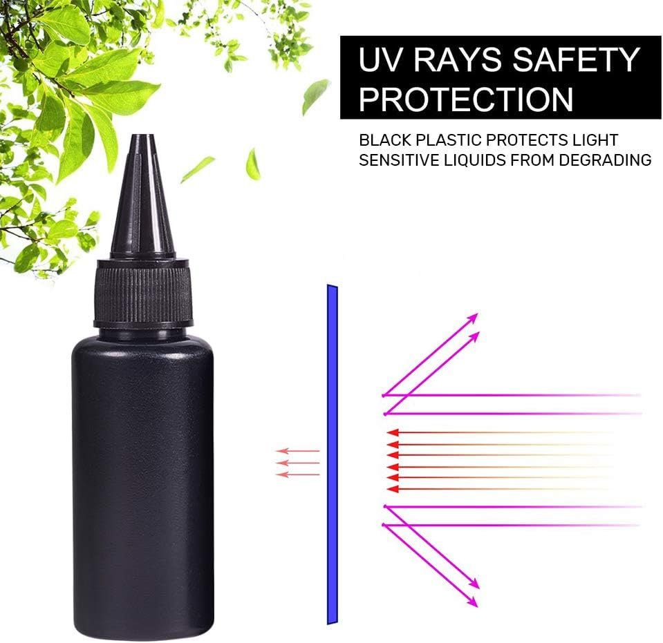 10 Stuks Lege Plastic Zachte Fles Zwarte Hdpe Cilinder Met Draai Puntige Top Lichtdichte Lijmflessen Voor Uv Hars, Lijm, Vloeistoffen