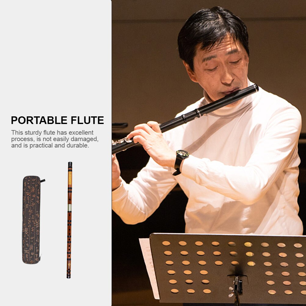 1 Set Antique Style Bamboo Flute Traditional Instrument Flute with Storage Box