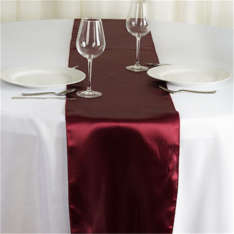 Satin Tafelloper Bruiloft Tafellopers Receptie Banket Decoratie