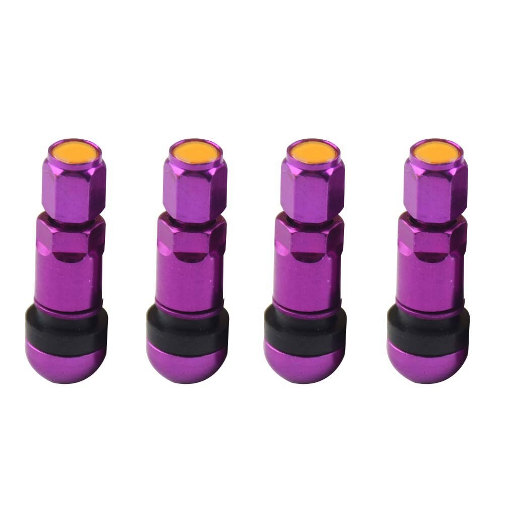 4Pcs Universal Car Motorcycle Tubeless Wheel Tyre Valve Stems Tire Aluminum Stem: Lavender