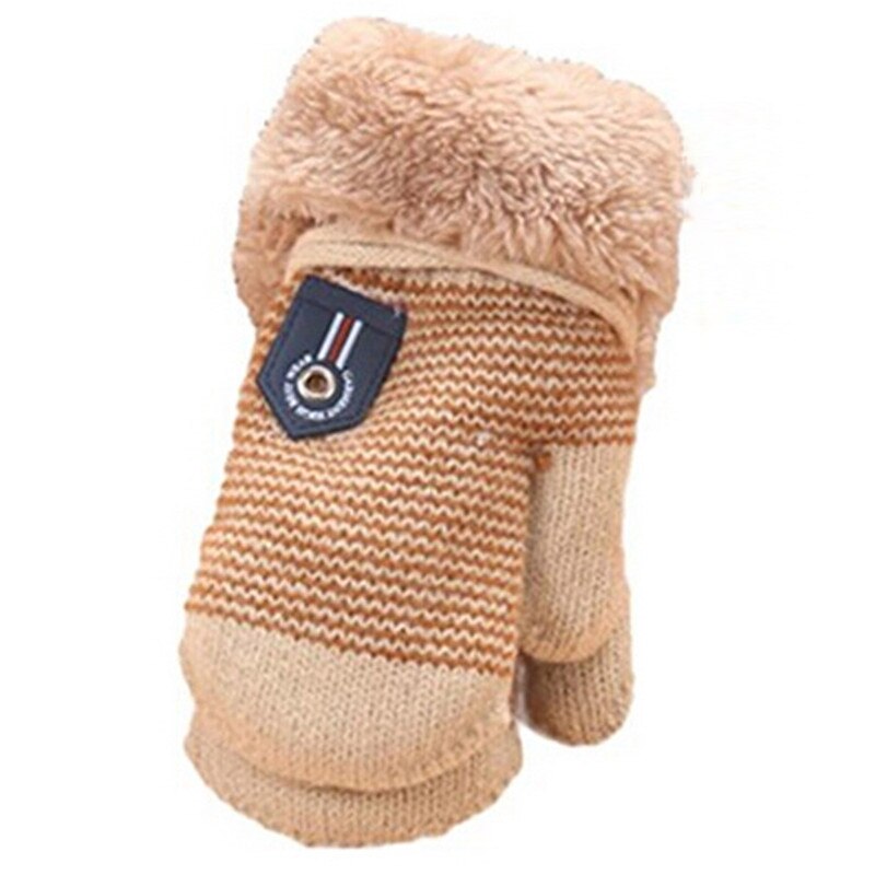 Warmom Baby Boys Girls Love Heart Knitted Gloves Newborn Fur Thicken Warm Gloves Toddler Warm Mitten Winter Accessories
