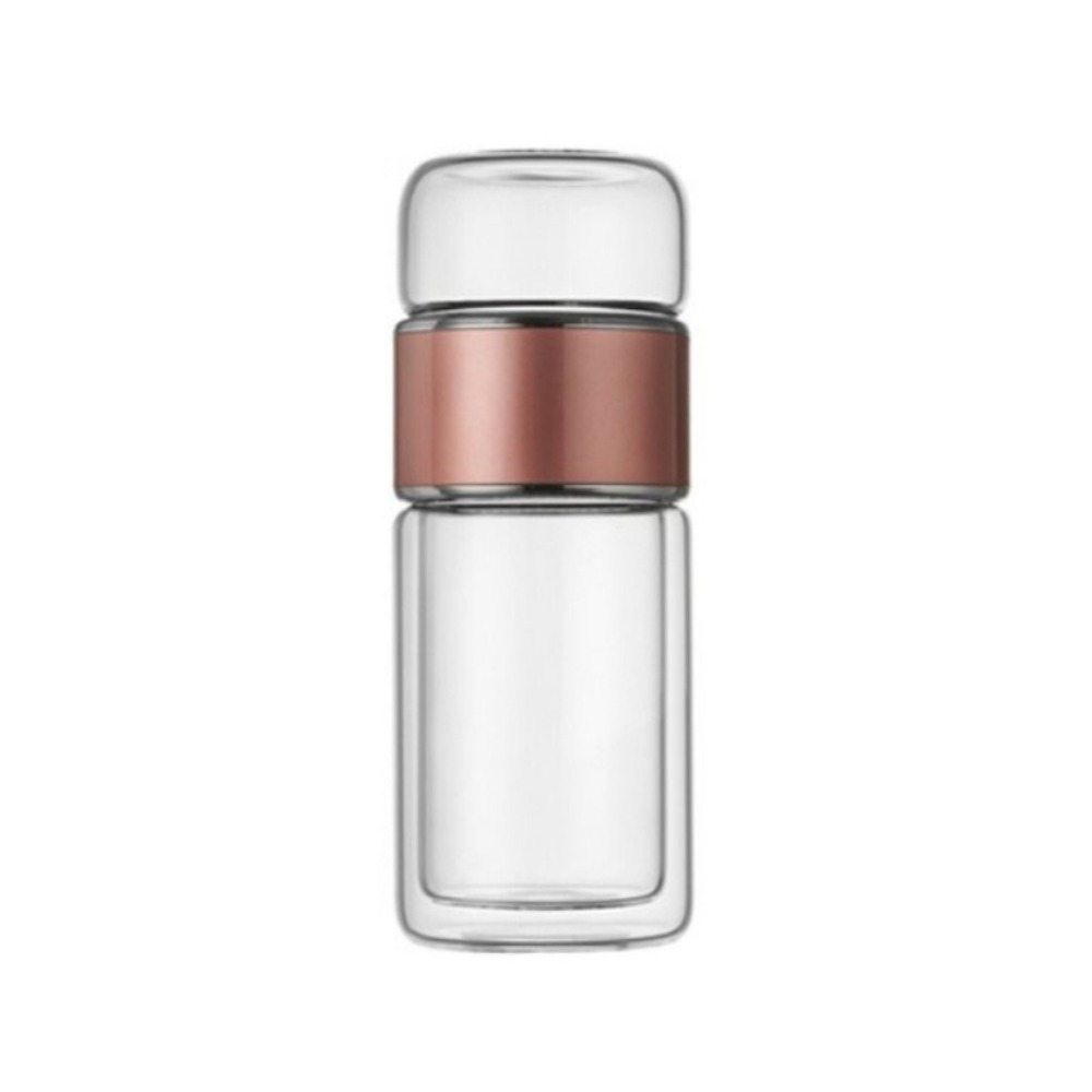 Drinkware 350ml Glass Tea Water Bottle Double Layer with Tea Filter Tea Infuser Bottle Leak Proof Flower Tea Cup Tea Brewing: green
