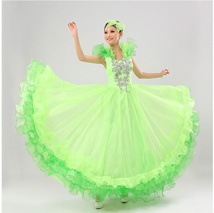 Danza de vientre español 550 grados vestido falda traje largo Flamenco faldas spaarse Flamenco juck Vestidos para mujeres niñas