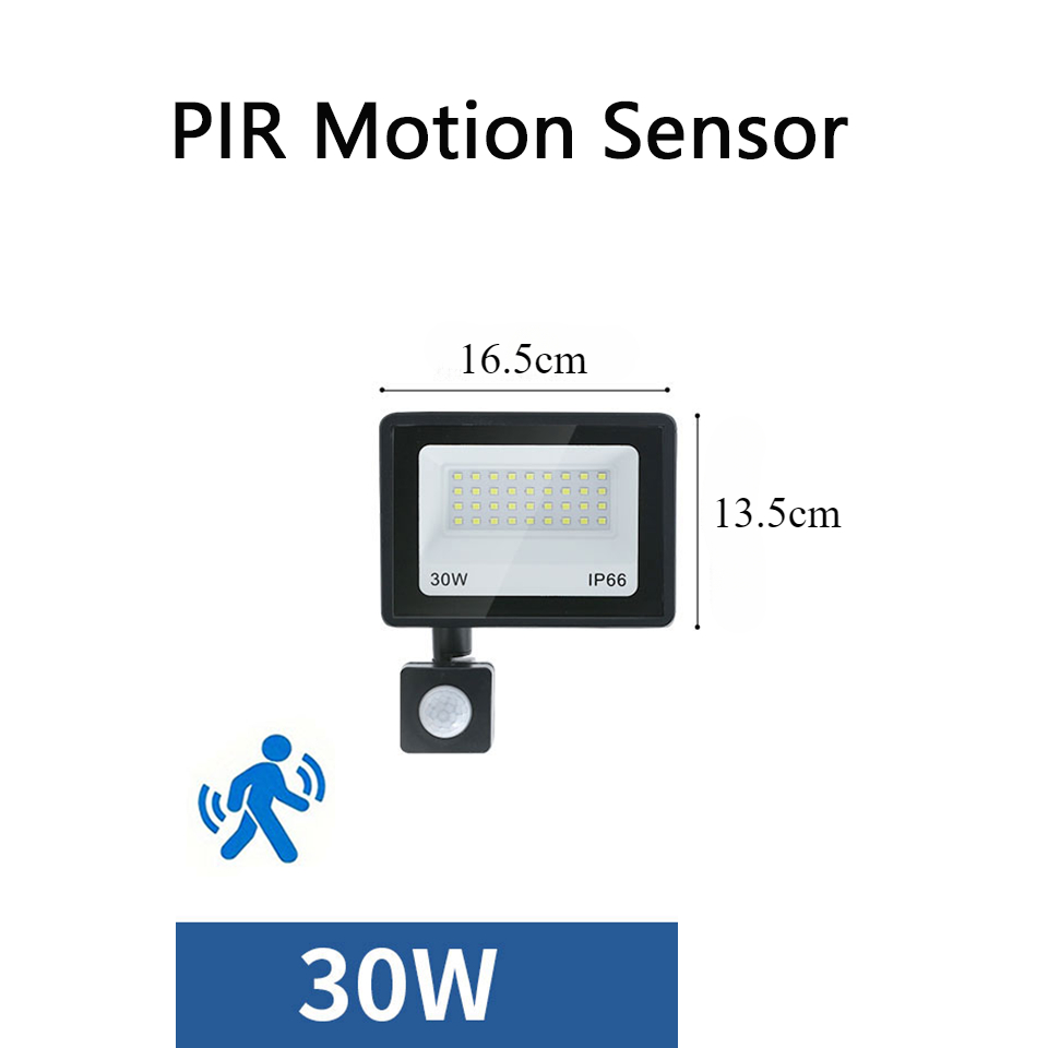 LED PIR Motion Sensor Floodlight Wall Light White LED Light Waterproof 100W 50W 30W 20W 10W LED Spotlight Outdoor For Garden: Beige / green / 2700-9999K