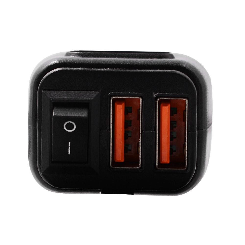 Motorcycle Vehicle-mounted Charger Waterproof Dual QC 3.0 Quick Charges 12V Phone Charger Voltmeter Switch Motor Fast Charging
