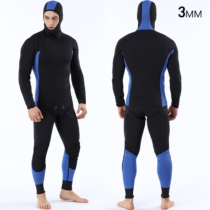 3mm Two-piece Set Men&#39;s Neoprene Wetsuit Diving Suit Outdoor Warm Waterproof Diving Suit Surfing Suit for Men: MY111 / L