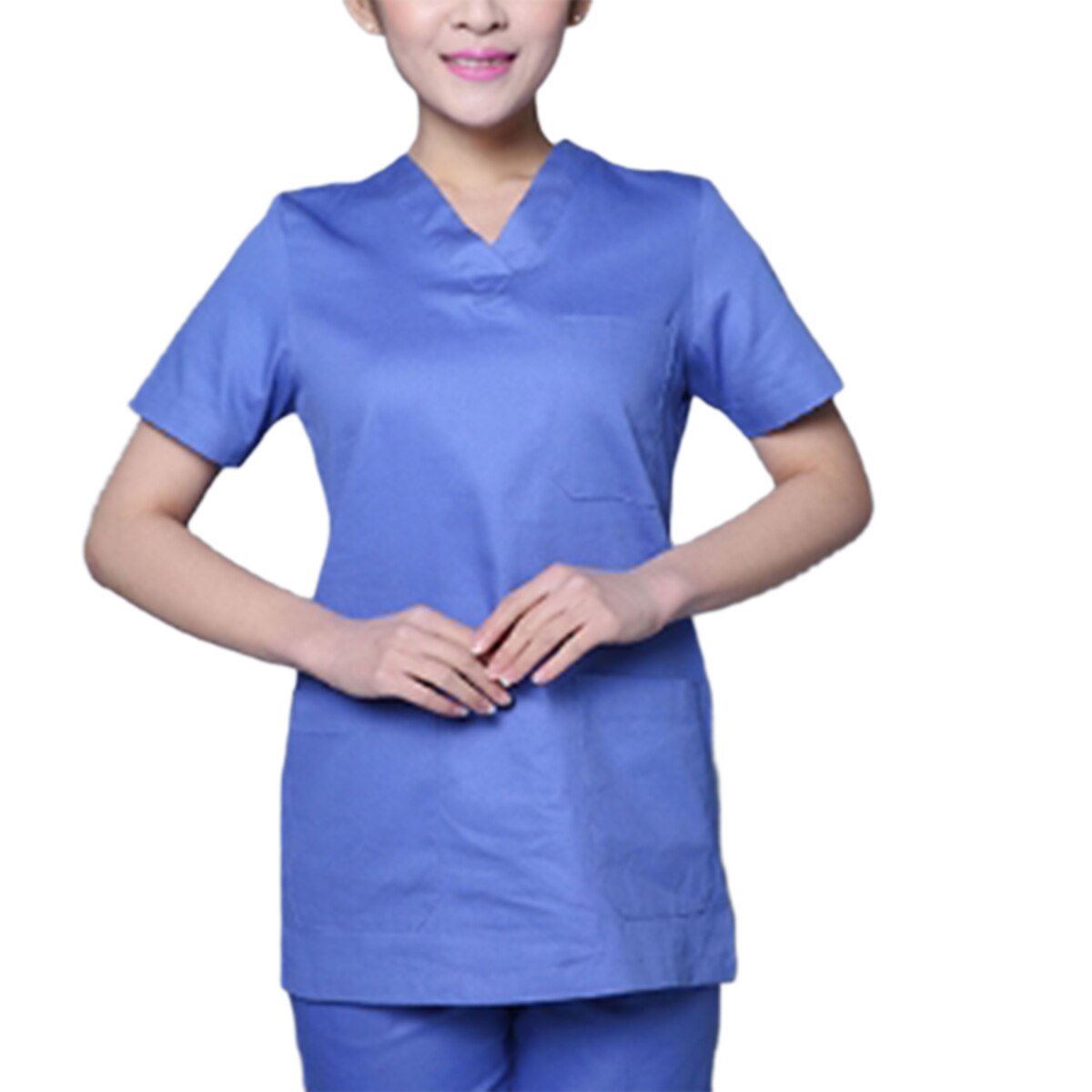 unisex Arbeit Tragen Uniformen Peeling Weiche Kurzarm Atmungsaktiv V-ausschnitt mit Taschen Kleidung einstellen