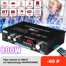 AK35 800W Home Car Amplifiers 2 Channel bluetooth 5.0 Surround Sound FM USB Remote Control Mini HIFI Digital Amplifier Stereo