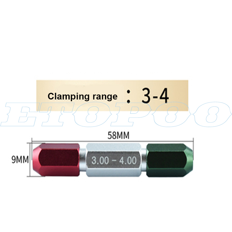 1pcs 0.1-0.49mm 0.5-5.99mm 6-9.99mm 20.0mm Cylindrical Pin gauge Smooth Plug Gauge Hole Gauge handle step Pin Gage holder tools: handle 3-4 1pcs