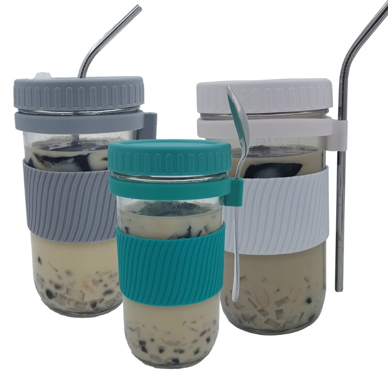 650ml Reusable Boba Cup Bubble Tea Cup Set Drinking Bottle with Lid Cap &amp; Straw