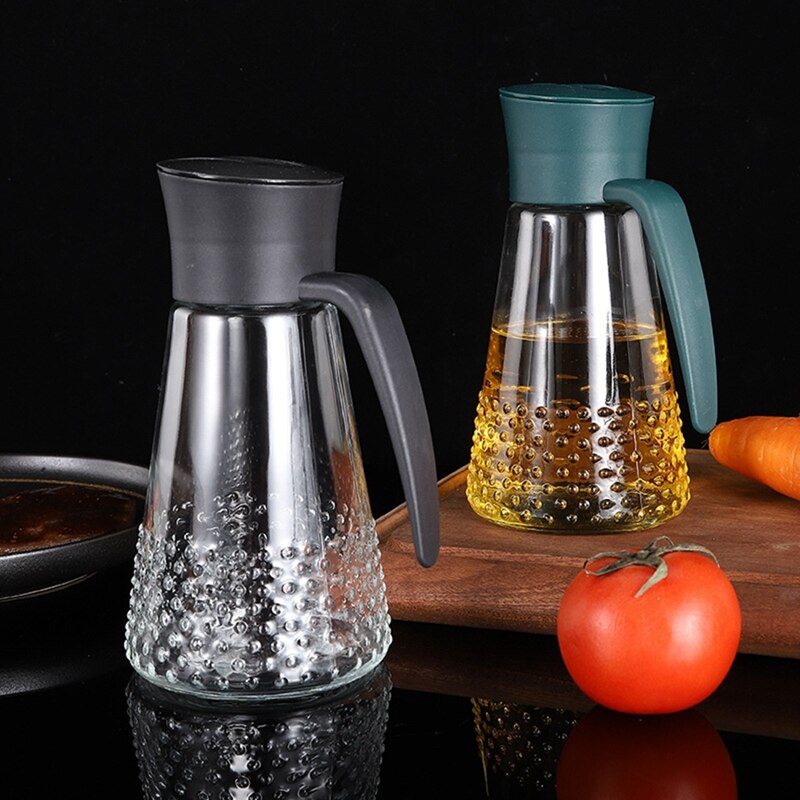 Olive Oil Bottle Oil Dispenser Auto Open Seasoning Bottle Glass Oil Pot Vinegar Soy Sauce Glass For Kitchen