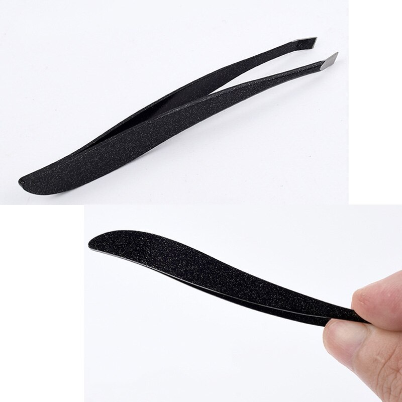1Pc Colorful Stainless Steel Tweezer Eyebrow Eyelash Clips Slanted Puller Face Nose Hair Remover Banana Makeup Tool