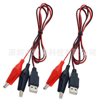 Pinzas de cocodrilo a conector USB macho hembra, Cable de prueba para circuito de prueba de 50CM, 1 Juego