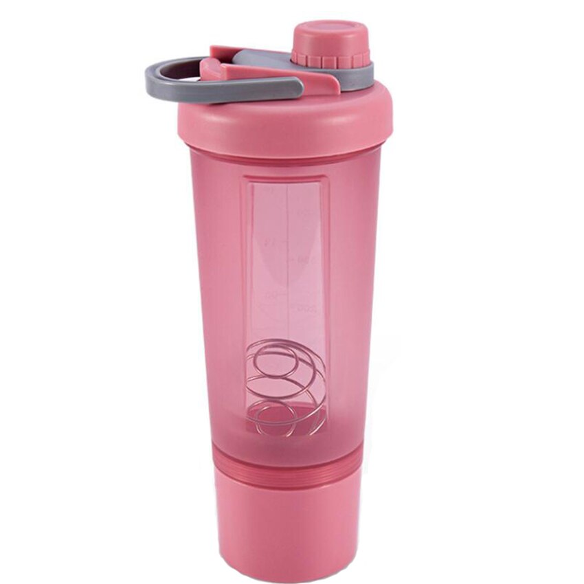 500/600Ml Creatieve Frosted Shaker Flessen Water Cup Met Rvs Ball, draagbare Lekvrij Buitensporten Shaker Mokken