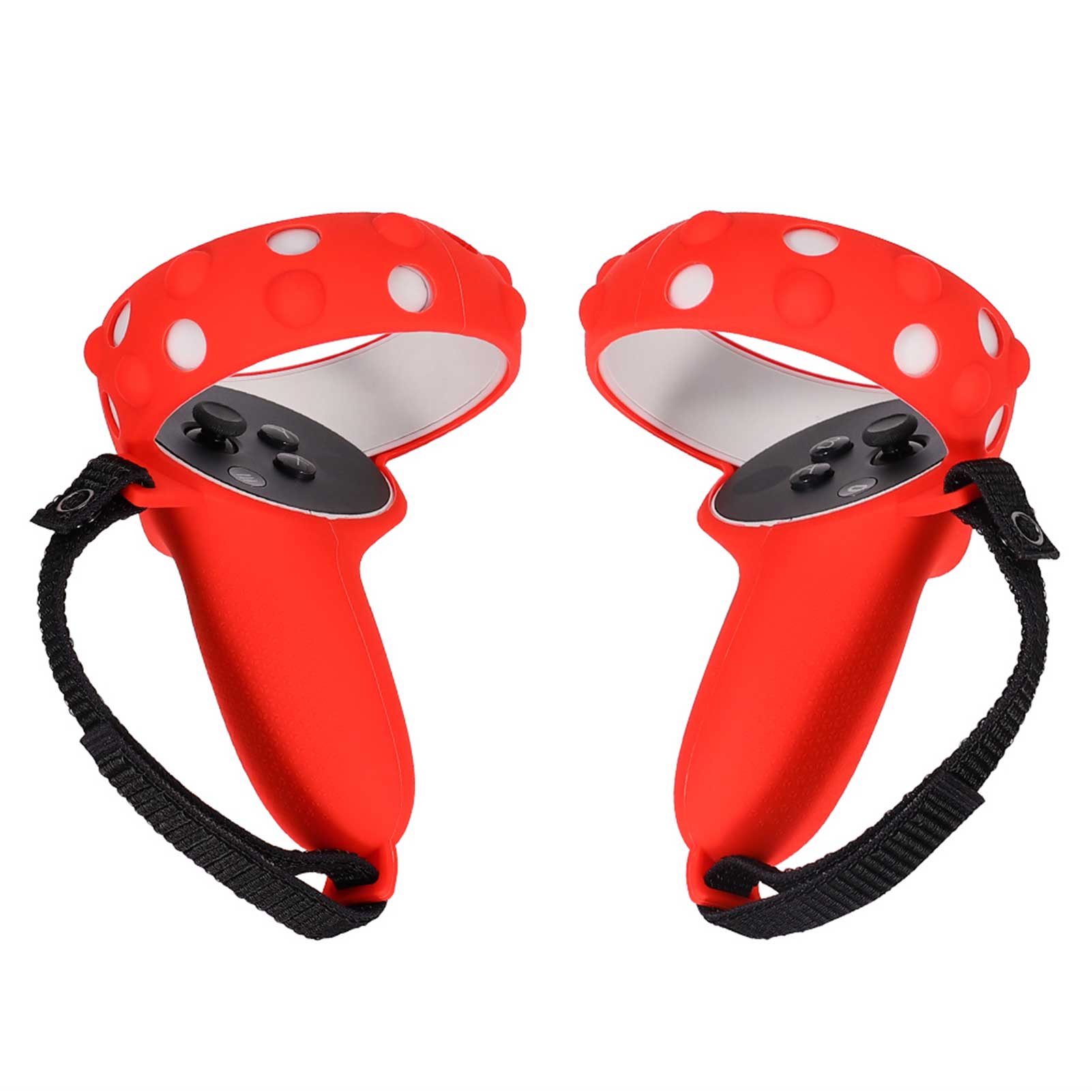 Punho de silicone capa protetora para oculus quest 2 vr toque controlador caso alça acessórios para oculus quest2 vr: Red