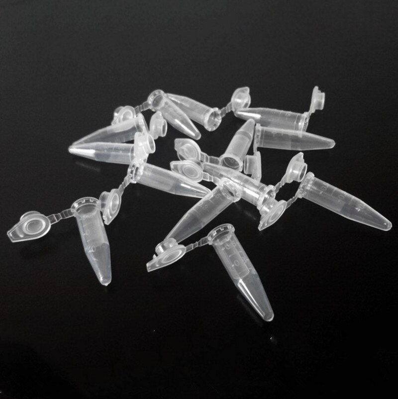 100pcs Mini Plastic Test Tubes with Cap Transparent Plastic 1.5ml Micro Tips Centrifuge Tubes Container for Sample Vials Bottle
