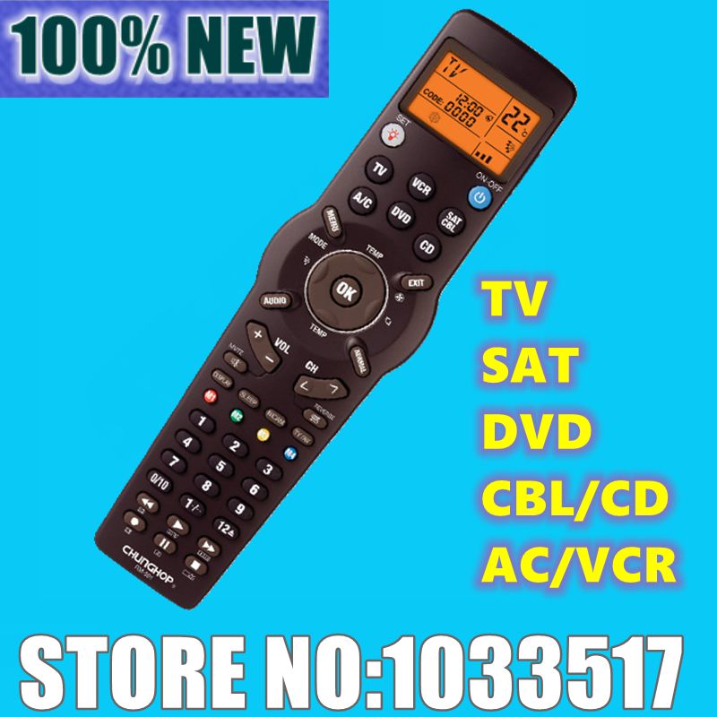 Universele Afstandsbediening Voor Chunghop RM-991 Tv/Sat/Dvd/Cbl/Cd/Ac/Vcr met Leerfunctie Voor 6 Netten In 1 Code