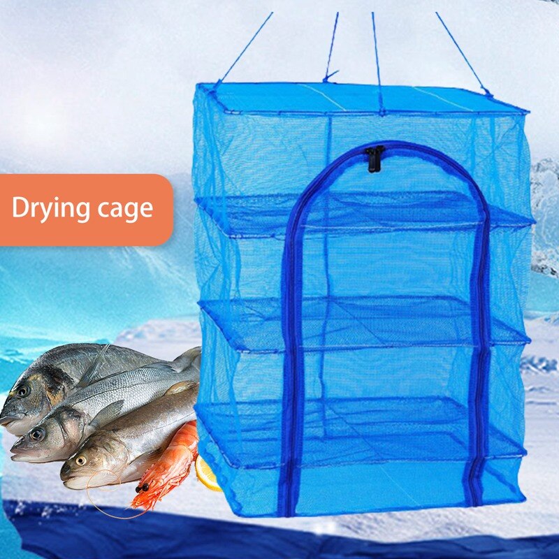 Rejilla colgante para secado de alimentos, deshidratador de alimentos de 3 capas, duradero, plegable, 4 capas, para pescado, verduras, 1 unidad