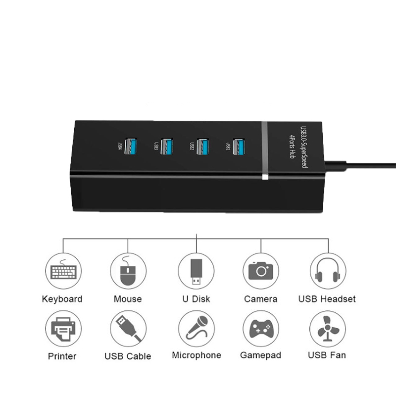 USB 3.0 5 Gb/s Szybki koncentrator USB 4 7-portowy rozdzielacz USB Multiport do komputera PC Stacja dokująca Adapter do Macbooka PC Laptop