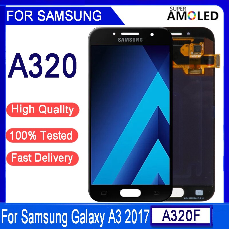 4.7&quot;Original AMOLED LCD Display For Samsung Galaxy A3 A320 A320F LCD Display Touch Screen Digitizer Assembly Replacement