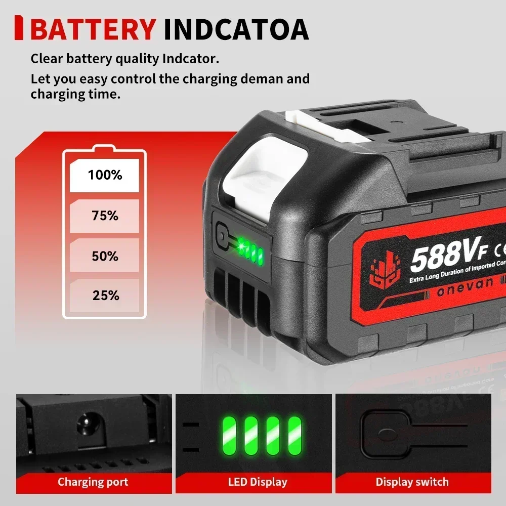 Wiederaufladbare Lithium-Batterie 22900 mAh 29900 mAh Batterie 588VF Kapazität Anzeige Für Makita 18 V Elektrische Schlüssel Bohrer Power werkzeug